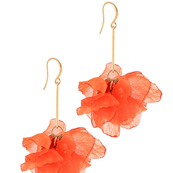 Flower Chiffon Earrings - Picture 3 of 4